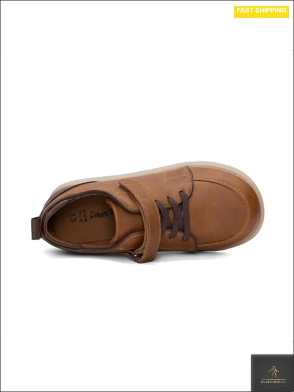 Boys Distressed Retro Oxfords Hook-and-Loop Lace-Up Dress Shoes